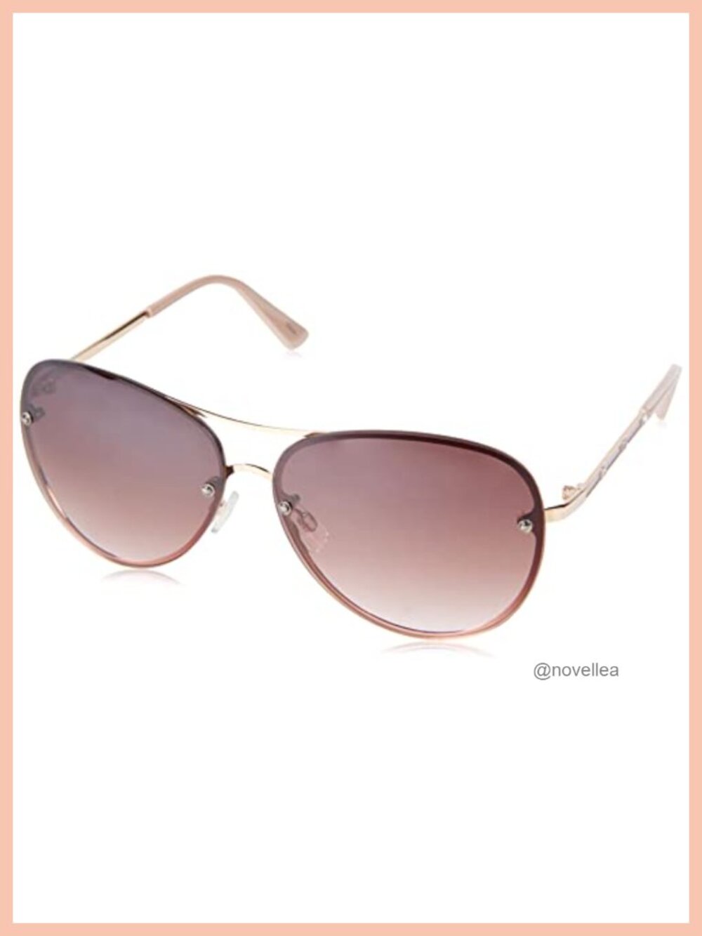 Aviator Sunglasses, Metal Frame UV400 Protection with Pouch for Women